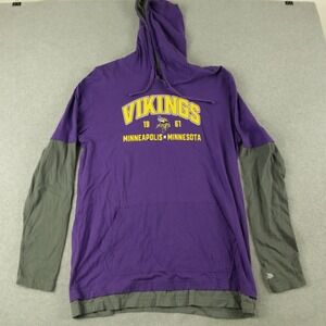Minnesota Vikings Hoodie Shirt Mens Large New Era NFL‎ Team Apparel Long Sleeve